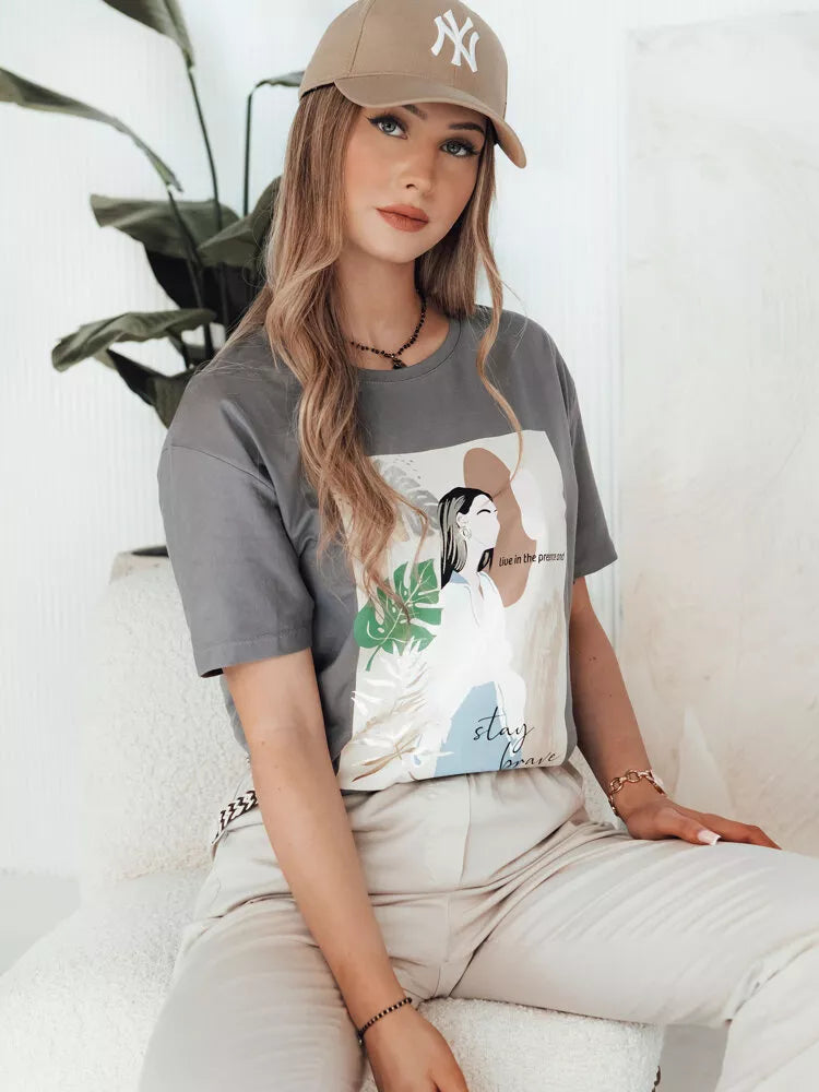 Sieviešu pelēks T-krekls Breivi