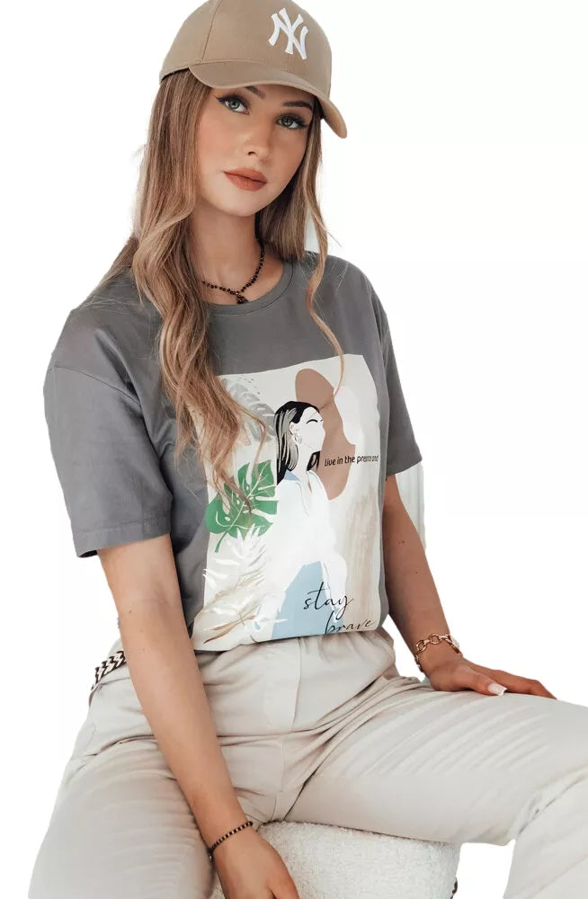 Sieviešu pelēks T-krekls Breivi