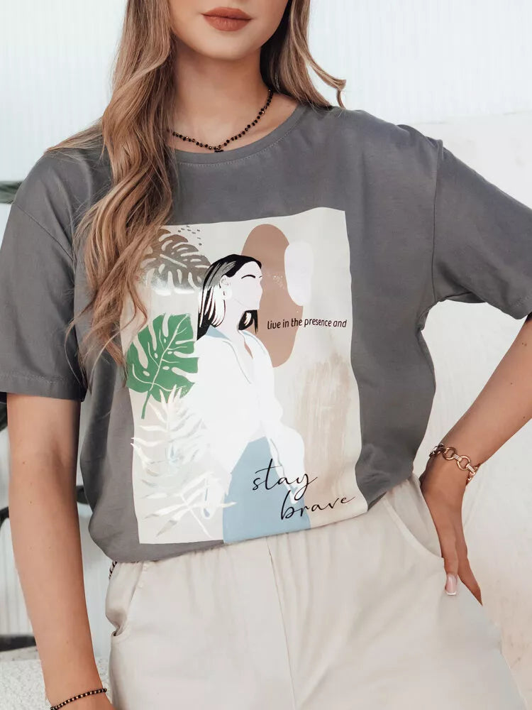 Sieviešu pelēks T-krekls Breivi