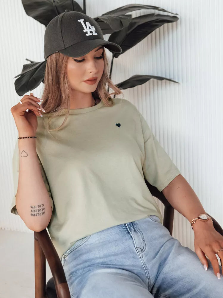 Sieviešu gaiši zaļš svītrains T-krekls Mila