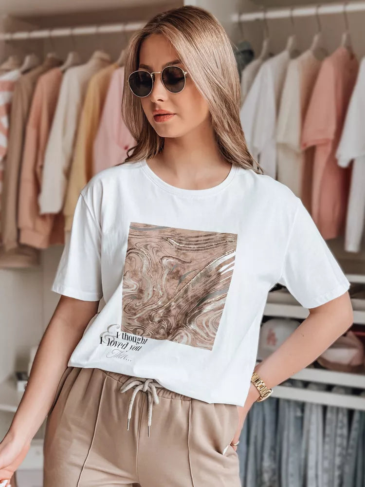 Sieviešu balts T-krekls Nivi