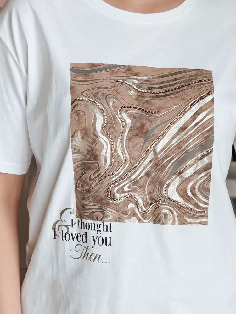 Sieviešu balts T-krekls Nivi