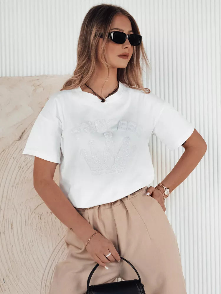 Sieviešu balts princeses T-krekls