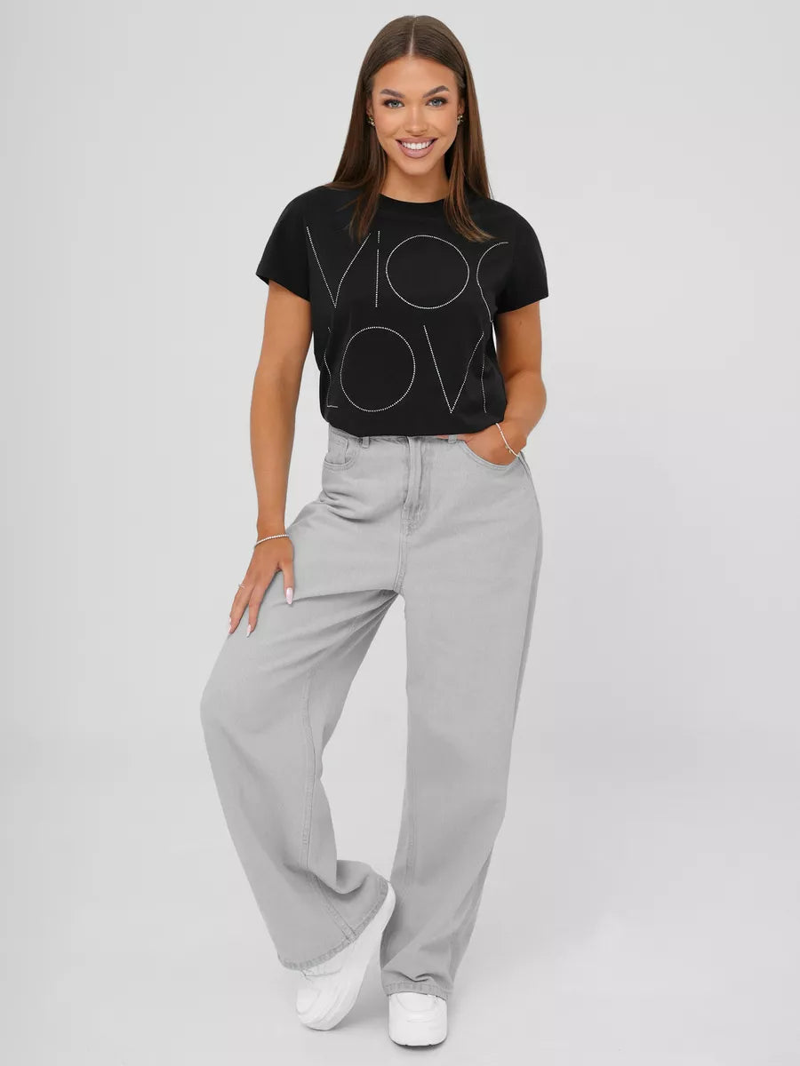 Sieviešu melns T-krekls "Cool"