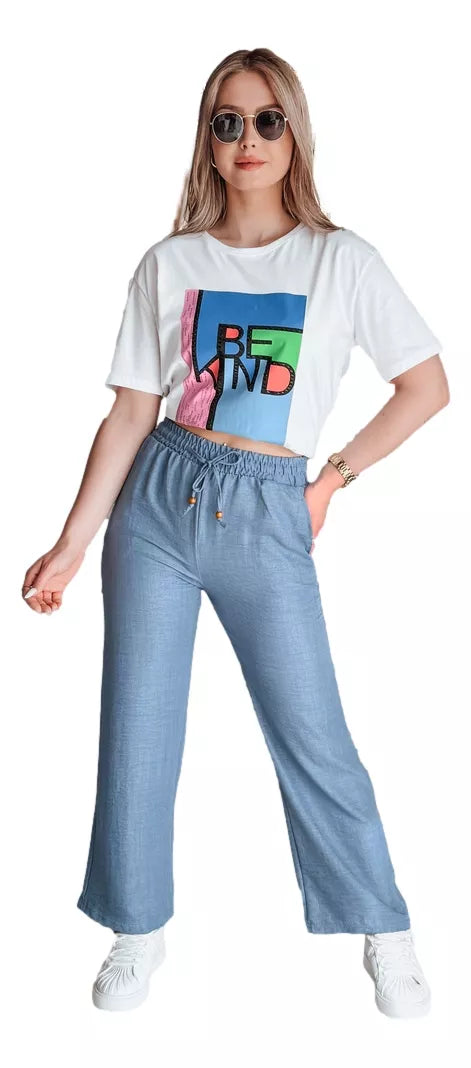 Sieviešu balts T-krekls Kindbe