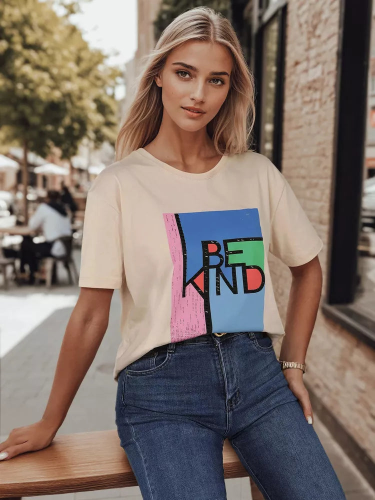 Sieviešu brūns T-krekls Kindbe