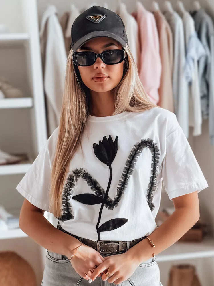 Sieviešu balts T-krekls Petinia 