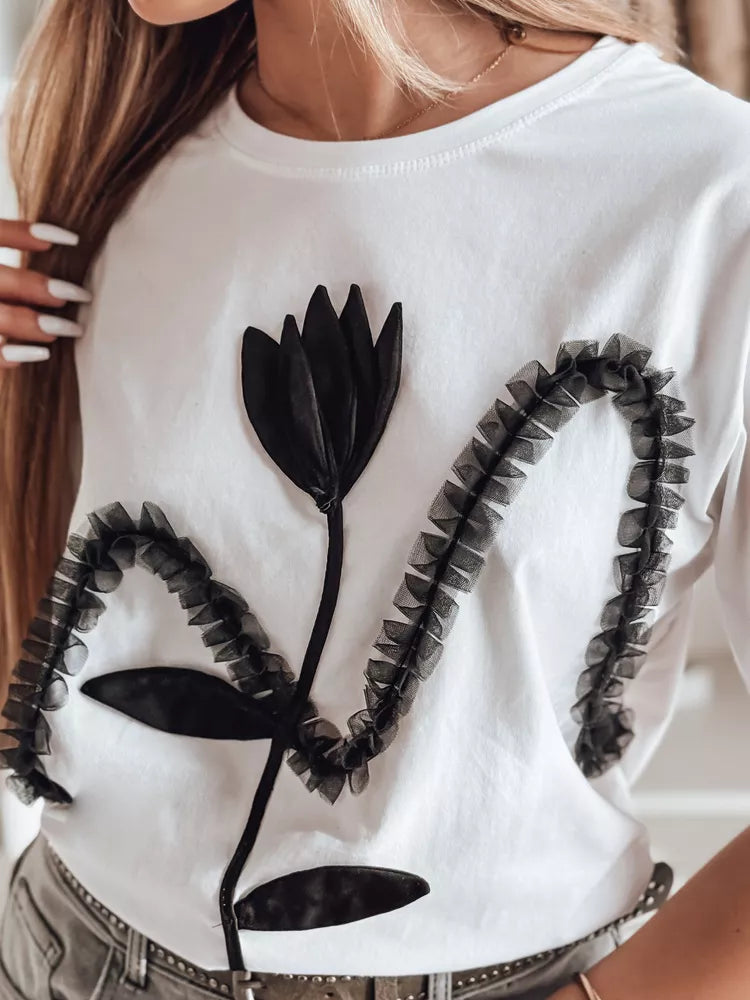 Sieviešu balts T-krekls Petinia 