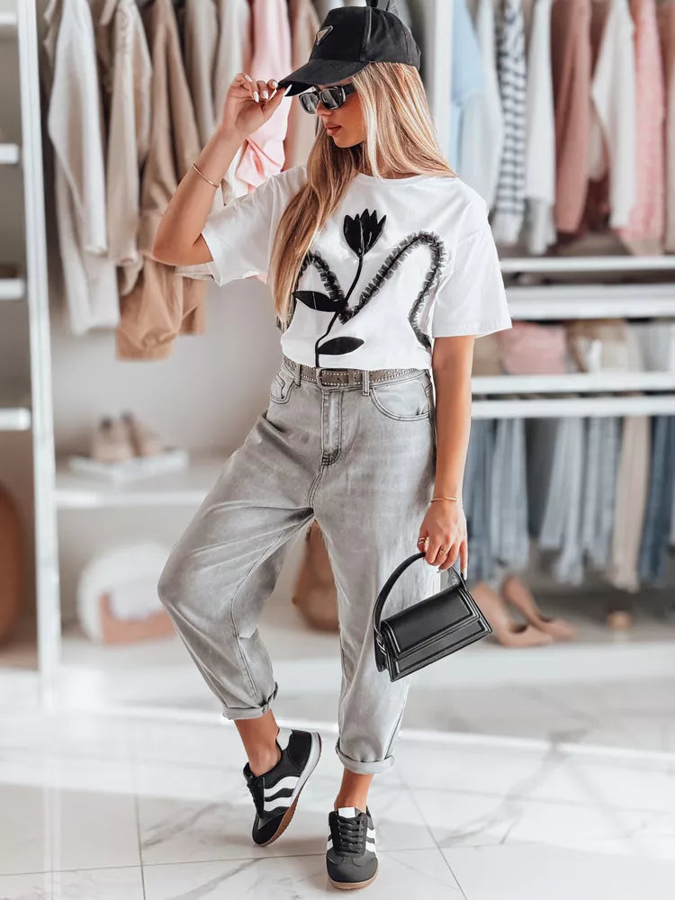 Sieviešu balts T-krekls Petinia 