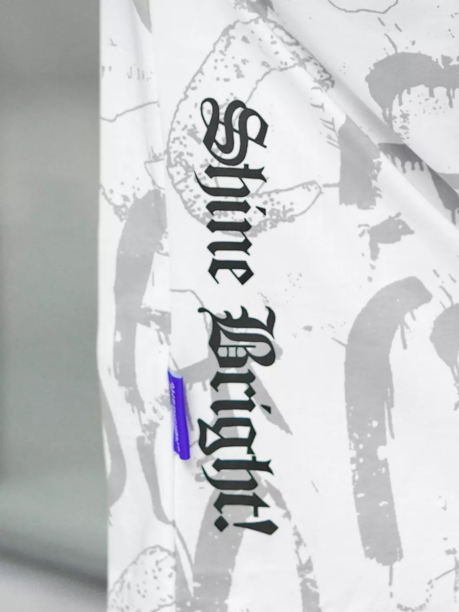 Vīriešu balts brīva piegriezuma T-krekls Shine Bright