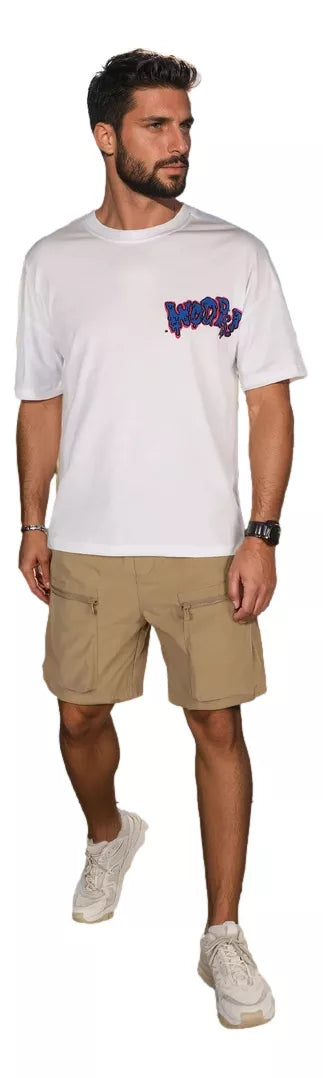 Vīriešu balts T-krekls Woops