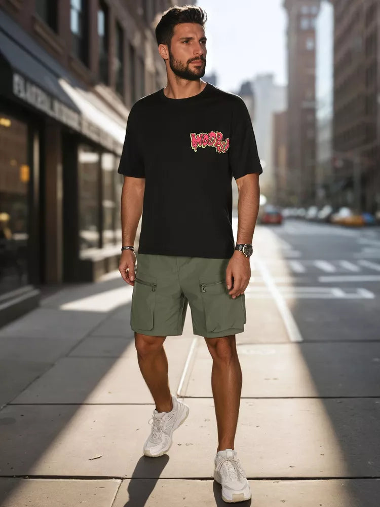 Vīriešu melns T-krekls Woops