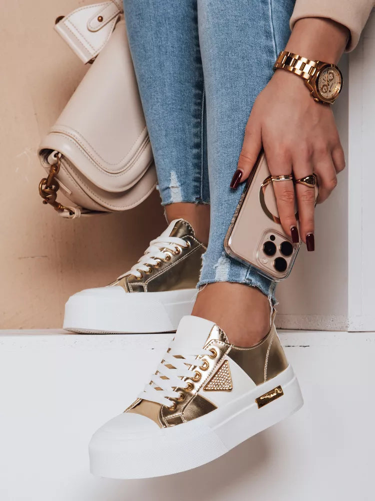 Sieviešu zelta krāsas kedas Trendy