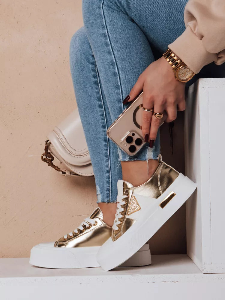 Sieviešu zelta krāsas kedas Trendy