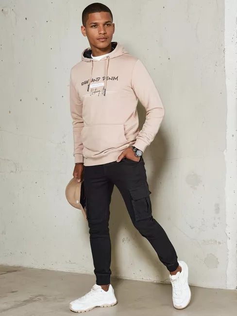 Vīriešu brūns džinsa kapučjakas