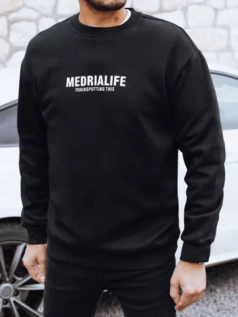 Vīriešu melns džemperis Medrialife