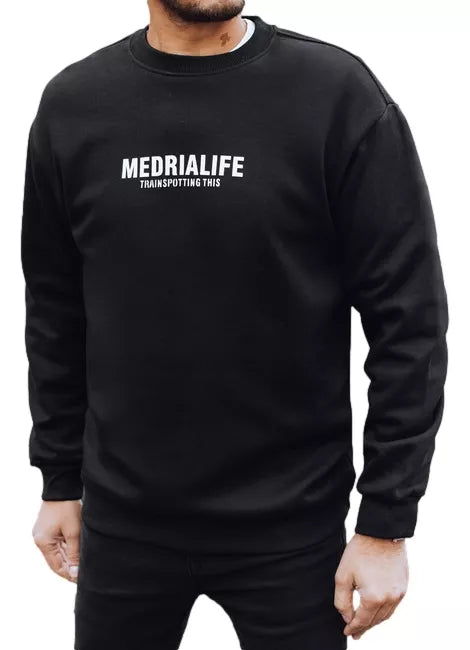 Vīriešu melns džemperis Medrialife