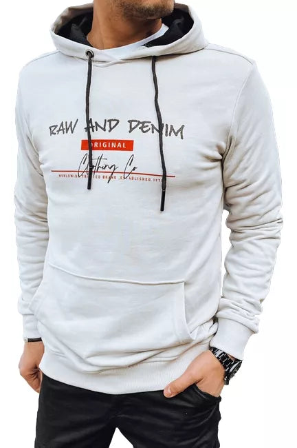 Vīriešu gaiši pelēks džinsa kapučjakas