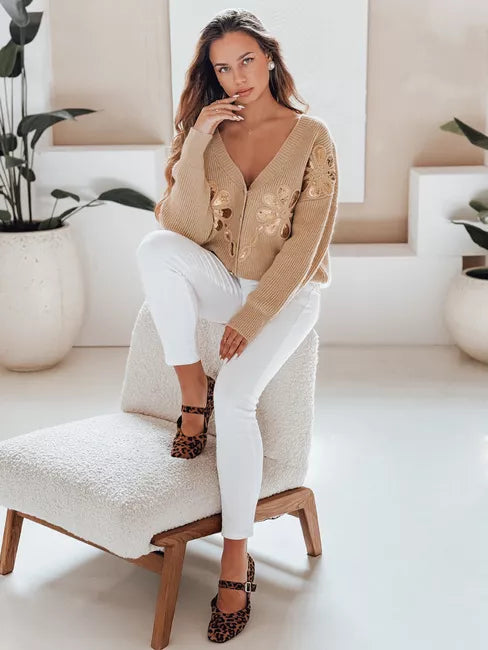 Sieviešu gaiši brūns džemperis Kerinda