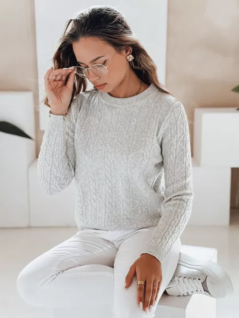 Sieviešu gaiši pelēks džemperis Bravina