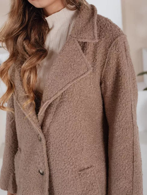 Sieviešu brūns garš aitādas mētelis Tomson