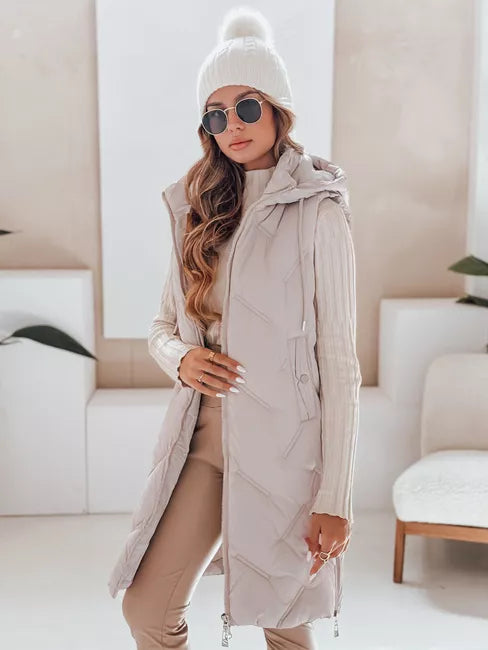 Sieviešu brūna garā veste Lino