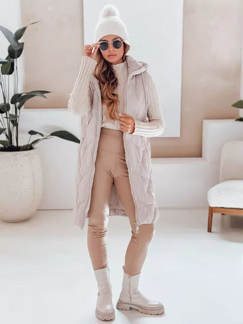 Sieviešu brūna garā veste Lino