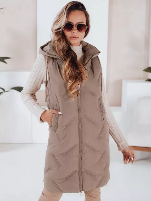 Sieviešu tumši brūna garā veste Lino