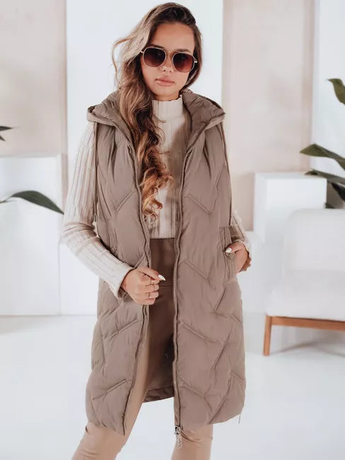 Sieviešu tumši brūna garā veste Lino