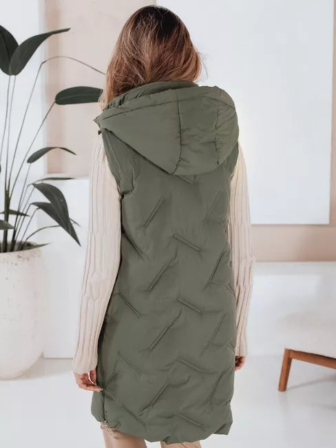 Sieviešu zaļa garā veste Lino