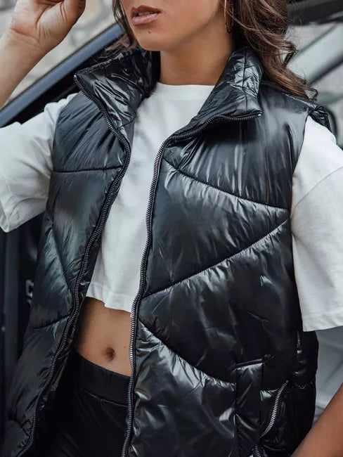 Sieviešu melna spīdīga veste Bogo 