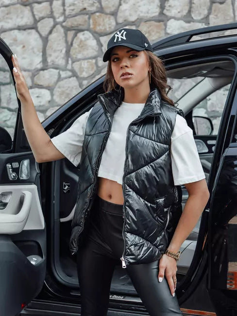 Sieviešu melna spīdīga veste Bogo 
