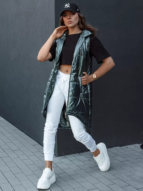 Sieviešu zaļa garā veste Meris 