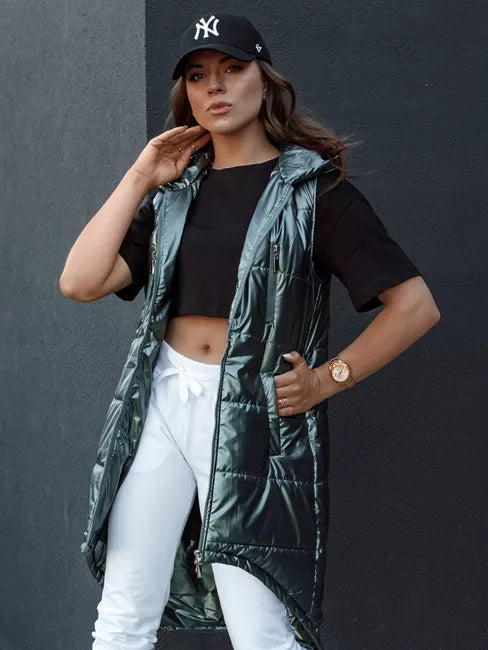 Sieviešu zaļa garā veste Meris 