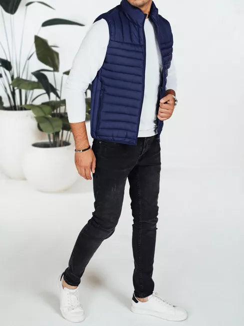 Vīriešu tumši zila veste ar polu