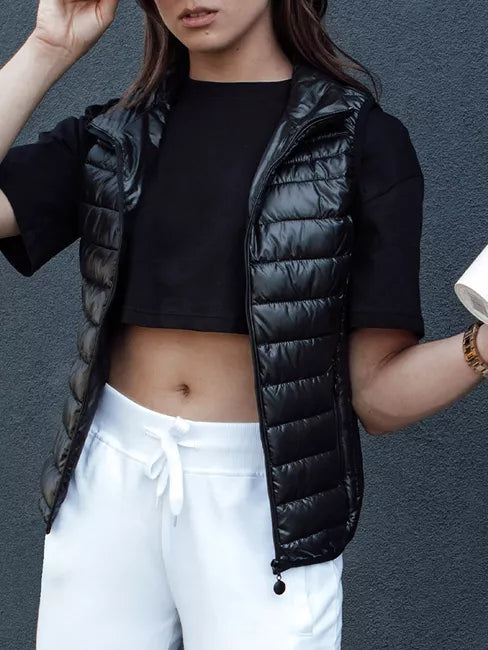 Sieviešu melna veste Stilīga