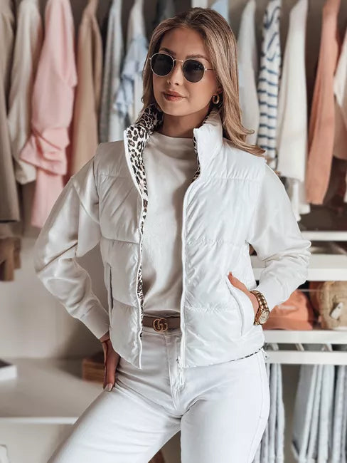 Sieviešu balta divpusēja veste Puff