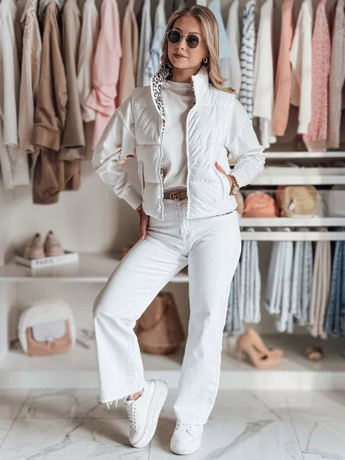 Sieviešu balta divpusēja veste Puff