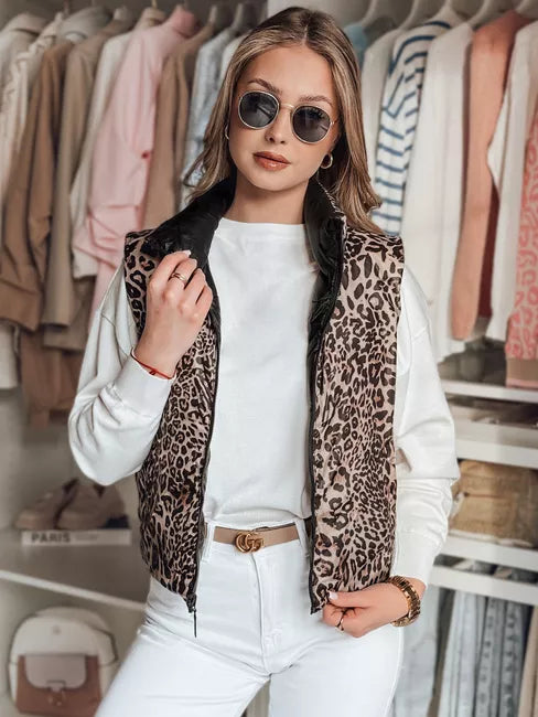 Sieviešu melna divpusēja veste Puff