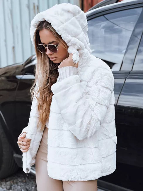 Sieviešu brūna kažokādas jaka Santa