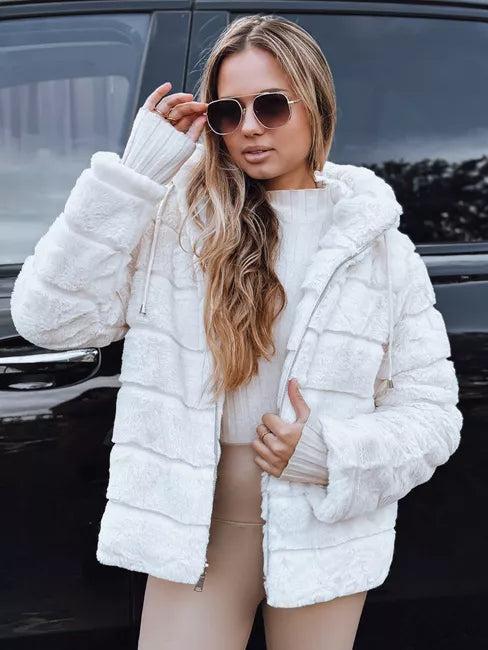 Sieviešu brūna kažokādas jaka Santa