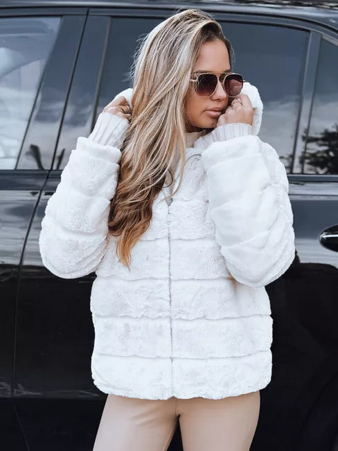 Sieviešu brūna kažokādas jaka Santa