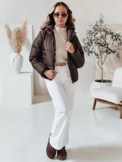 Sieviešu brūna ziemas jaka Glam