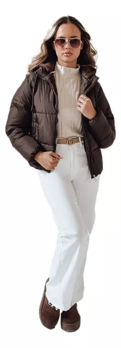 Sieviešu brūna ziemas jaka Glam