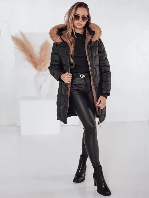 Sieviešu melna ziemas jaka Varel