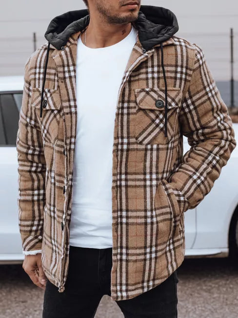 Vīriešu brūna jaka ar kapuci Jack