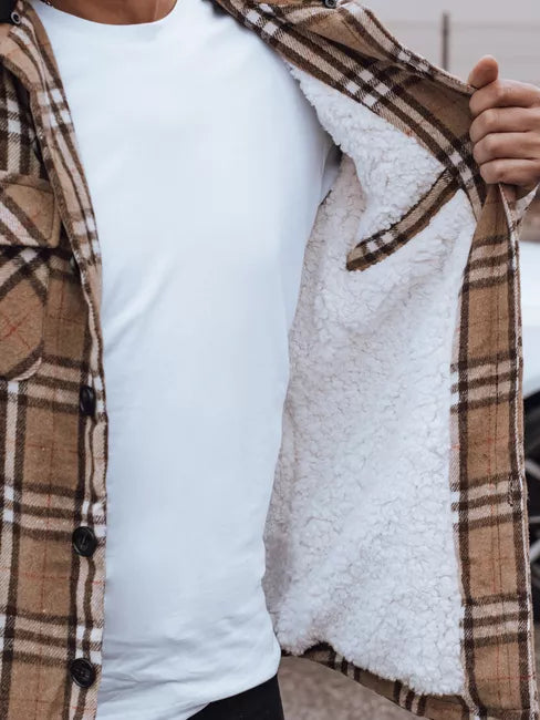 Vīriešu brūna jaka ar kapuci Jack