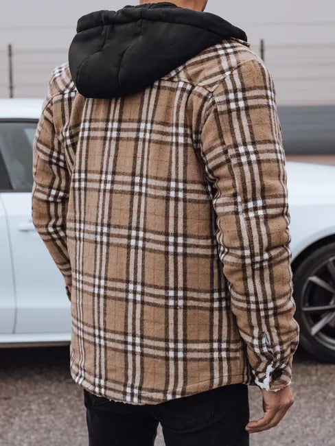 Vīriešu brūna jaka ar kapuci Jack