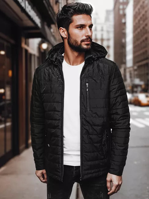 Vīriešu melna jaka Kent