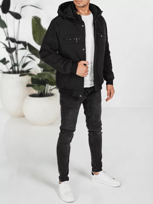 Vīriešu melna jaka Kuder